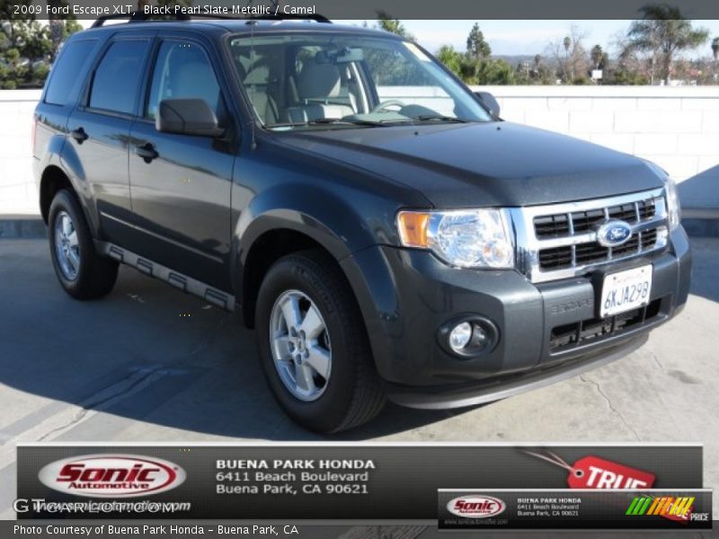 Black Pearl Slate Metallic / Camel 2009 Ford Escape XLT