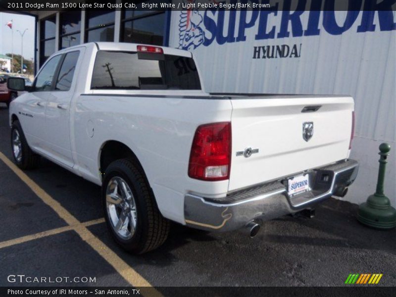 Bright White / Light Pebble Beige/Bark Brown 2011 Dodge Ram 1500 Lone Star Quad Cab