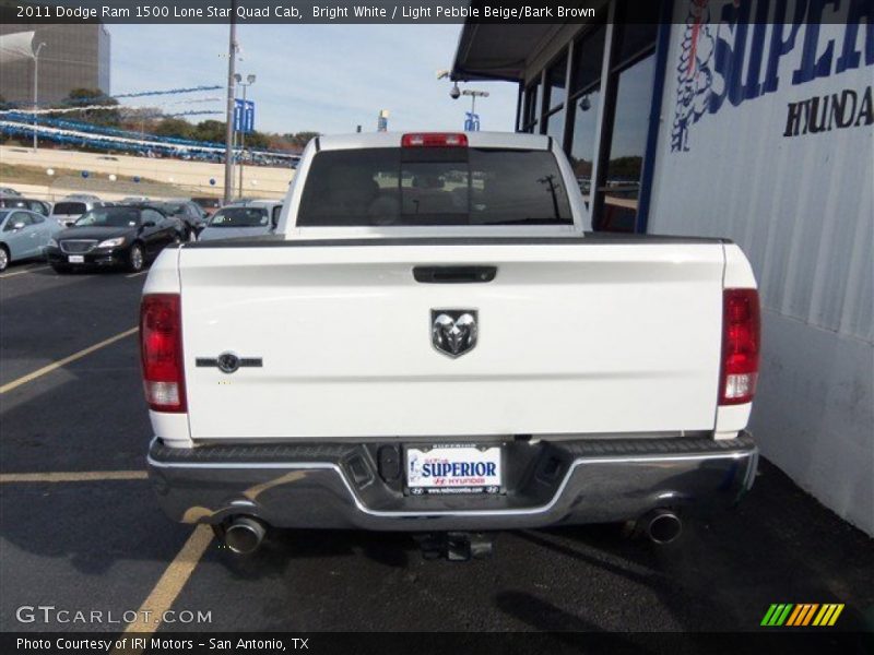 Bright White / Light Pebble Beige/Bark Brown 2011 Dodge Ram 1500 Lone Star Quad Cab