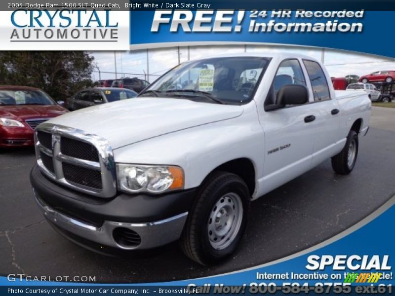 Bright White / Dark Slate Gray 2005 Dodge Ram 1500 SLT Quad Cab