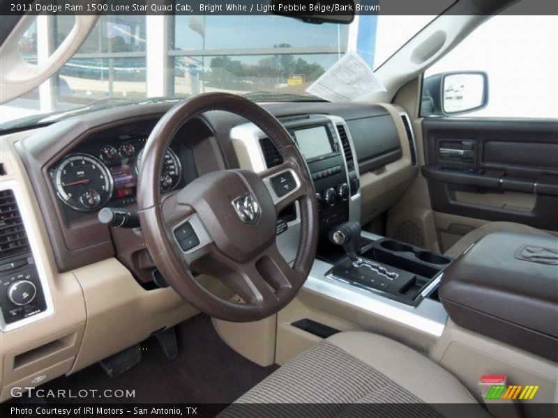 Bright White / Light Pebble Beige/Bark Brown 2011 Dodge Ram 1500 Lone Star Quad Cab