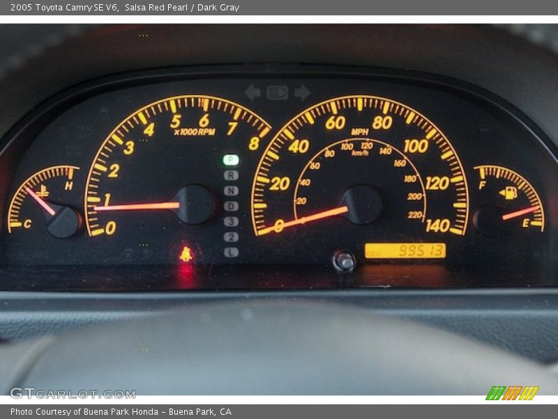 Salsa Red Pearl / Dark Gray 2005 Toyota Camry SE V6