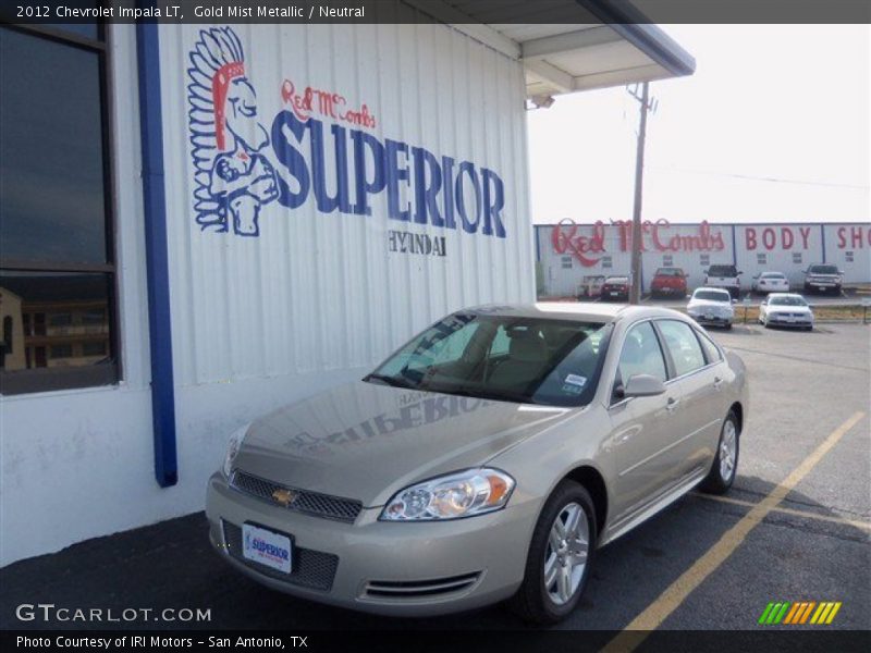 Gold Mist Metallic / Neutral 2012 Chevrolet Impala LT