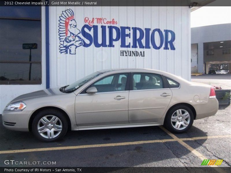 Gold Mist Metallic / Neutral 2012 Chevrolet Impala LT