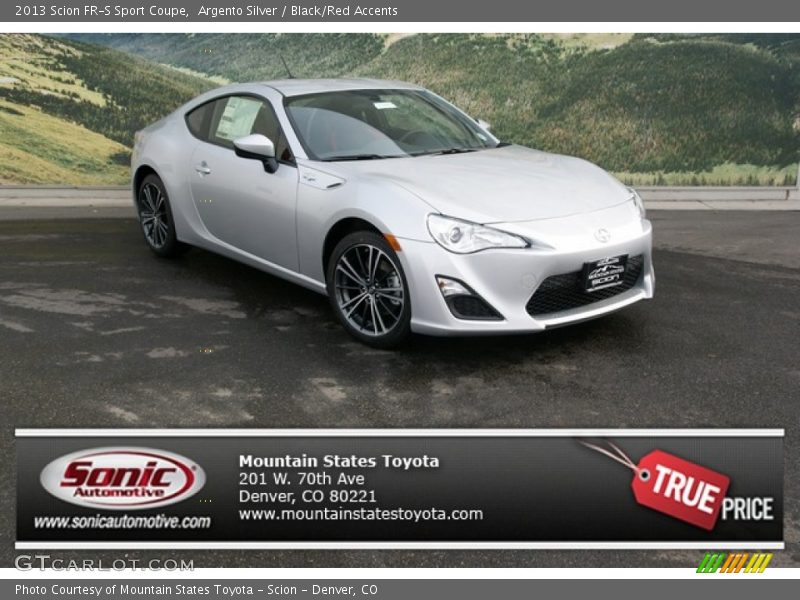 Argento Silver / Black/Red Accents 2013 Scion FR-S Sport Coupe