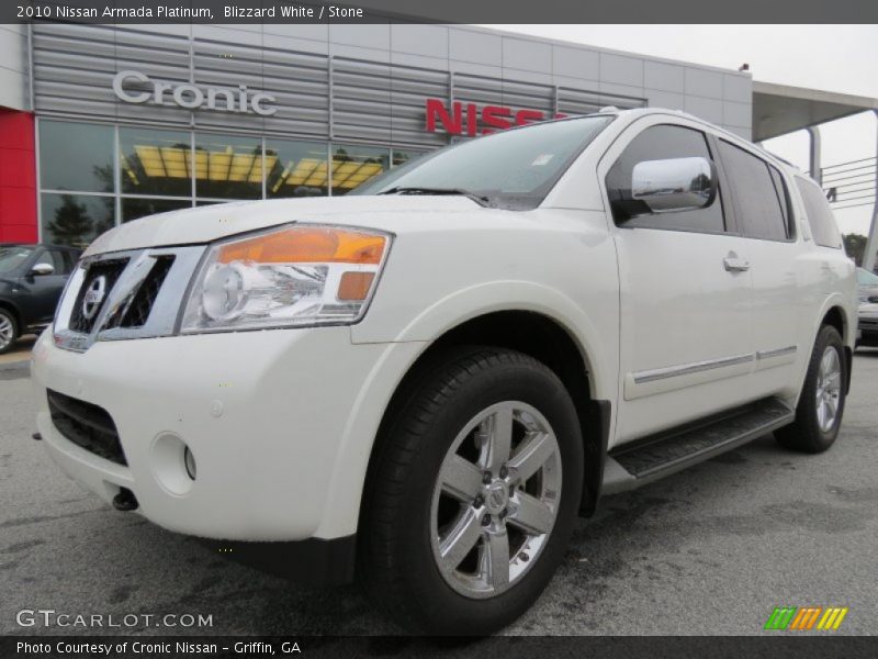 Blizzard White / Stone 2010 Nissan Armada Platinum