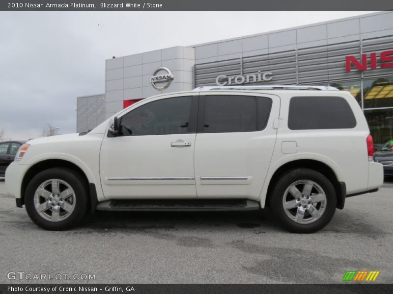 Blizzard White / Stone 2010 Nissan Armada Platinum