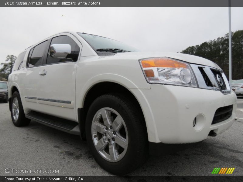 Blizzard White / Stone 2010 Nissan Armada Platinum