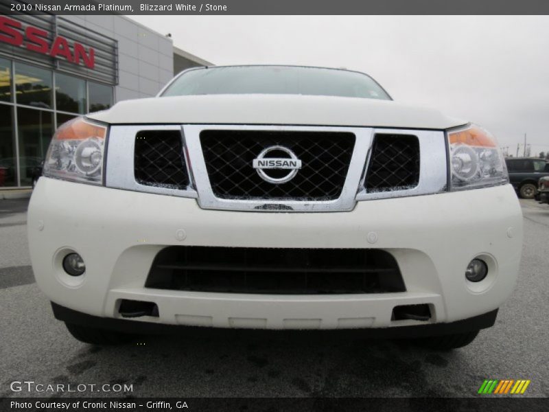 Blizzard White / Stone 2010 Nissan Armada Platinum