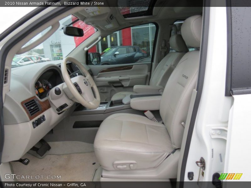Blizzard White / Stone 2010 Nissan Armada Platinum