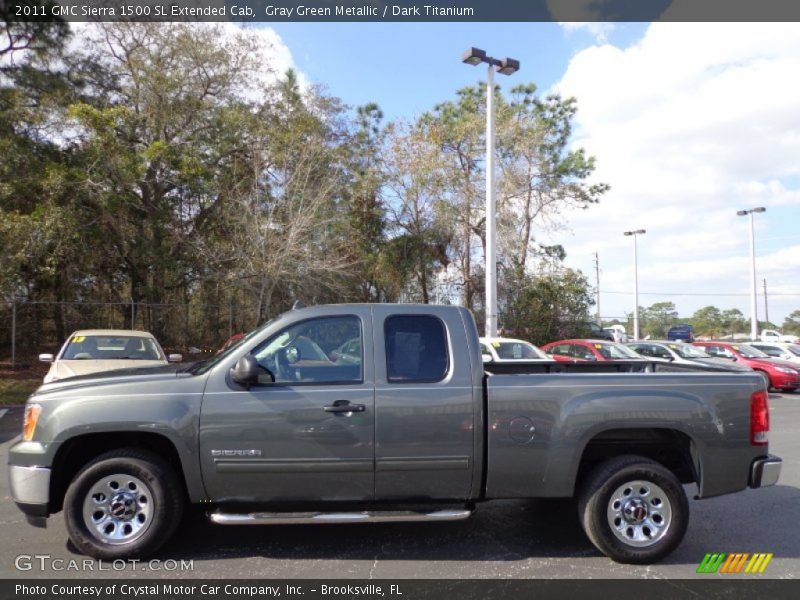Gray Green Metallic / Dark Titanium 2011 GMC Sierra 1500 SL Extended Cab