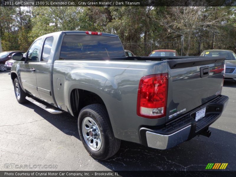 Gray Green Metallic / Dark Titanium 2011 GMC Sierra 1500 SL Extended Cab