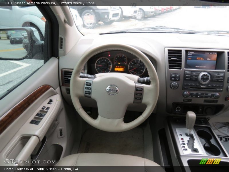 Blizzard White / Stone 2010 Nissan Armada Platinum