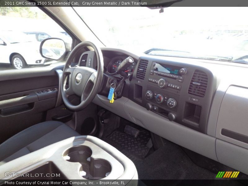 Gray Green Metallic / Dark Titanium 2011 GMC Sierra 1500 SL Extended Cab