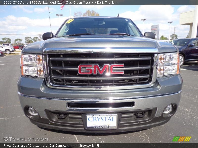 Gray Green Metallic / Dark Titanium 2011 GMC Sierra 1500 SL Extended Cab