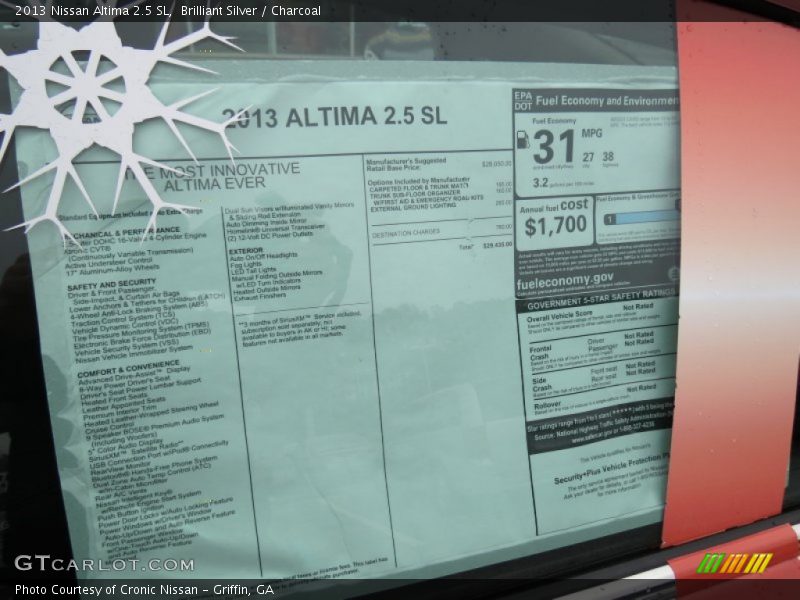 Brilliant Silver / Charcoal 2013 Nissan Altima 2.5 SL