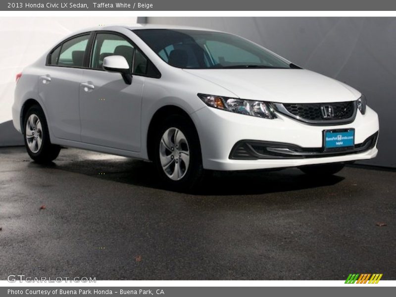 Taffeta White / Beige 2013 Honda Civic LX Sedan