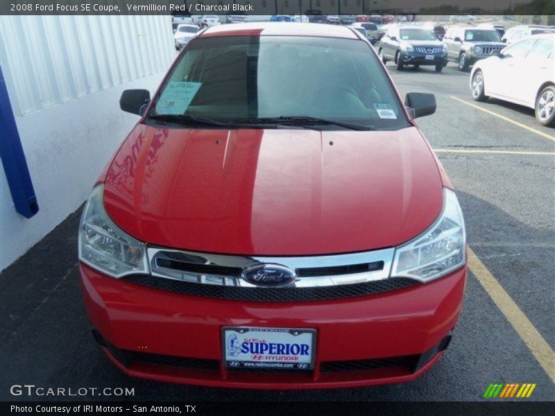 Vermillion Red / Charcoal Black 2008 Ford Focus SE Coupe