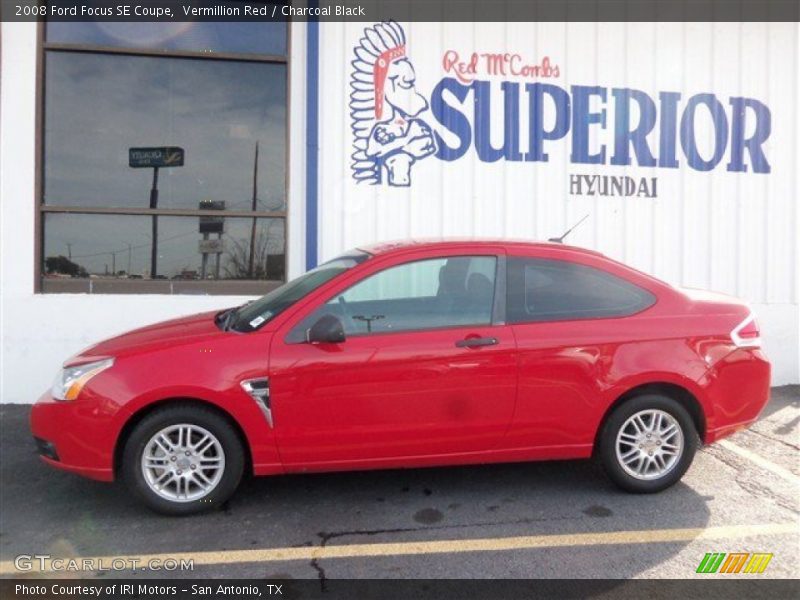Vermillion Red / Charcoal Black 2008 Ford Focus SE Coupe