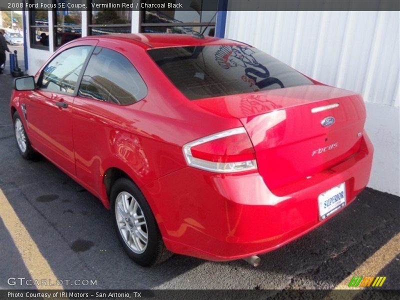 Vermillion Red / Charcoal Black 2008 Ford Focus SE Coupe