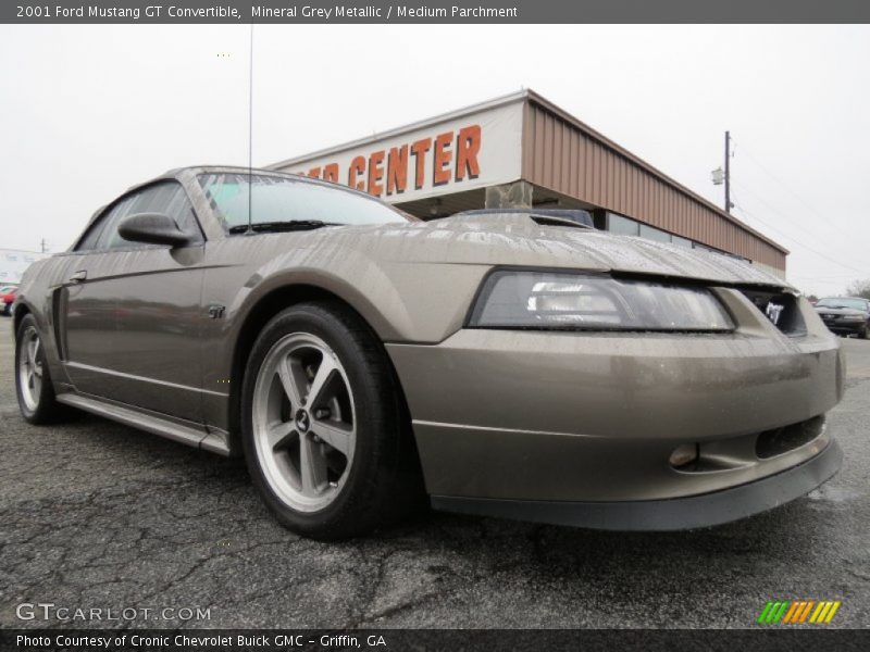 Mineral Grey Metallic / Medium Parchment 2001 Ford Mustang GT Convertible