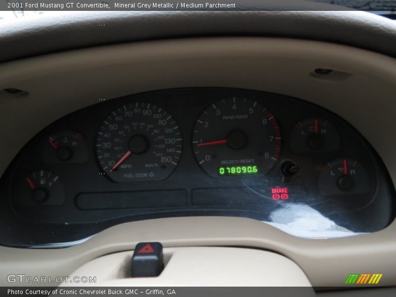 Mineral Grey Metallic / Medium Parchment 2001 Ford Mustang GT Convertible