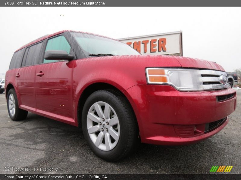 Redfire Metallic / Medium Light Stone 2009 Ford Flex SE