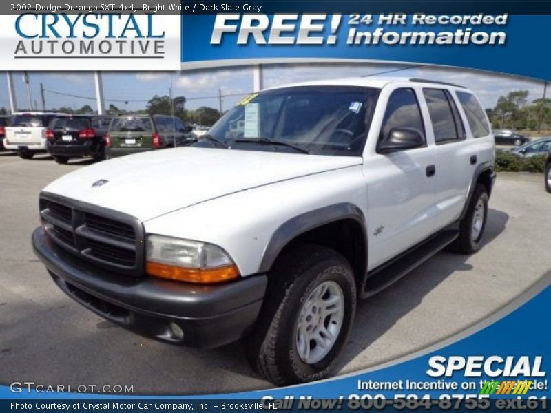 Bright White / Dark Slate Gray 2002 Dodge Durango SXT 4x4