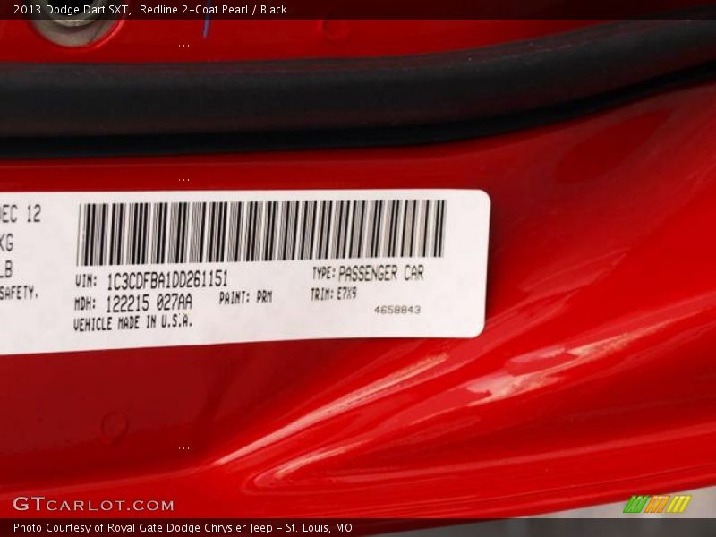 Redline 2-Coat Pearl / Black 2013 Dodge Dart SXT