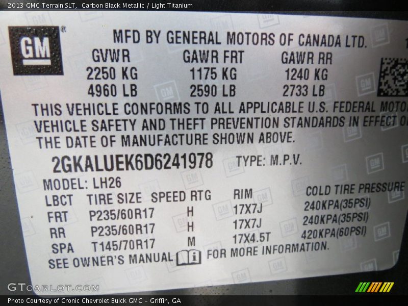 Carbon Black Metallic / Light Titanium 2013 GMC Terrain SLT