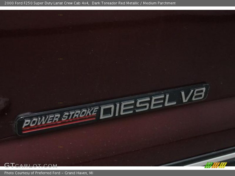 Dark Toreador Red Metallic / Medium Parchment 2000 Ford F250 Super Duty Lariat Crew Cab 4x4