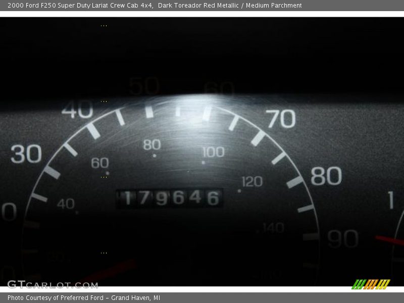 Dark Toreador Red Metallic / Medium Parchment 2000 Ford F250 Super Duty Lariat Crew Cab 4x4