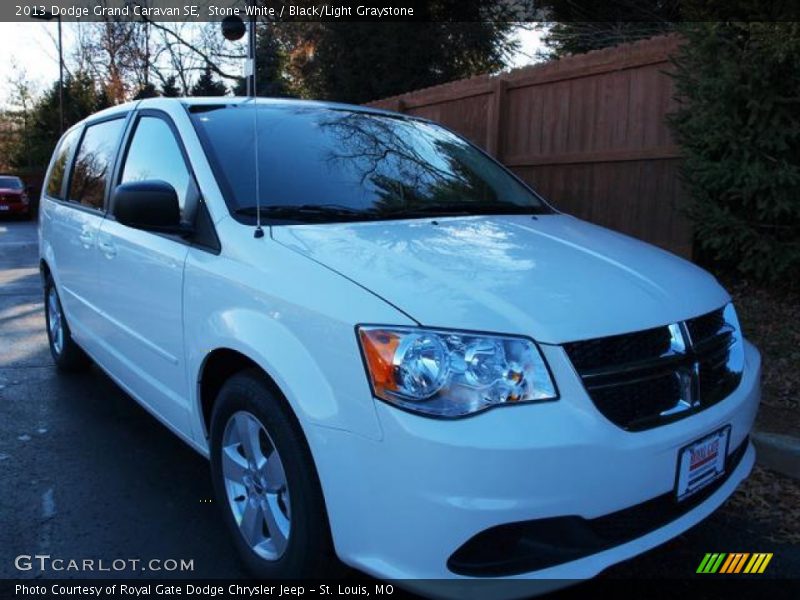 Stone White / Black/Light Graystone 2013 Dodge Grand Caravan SE