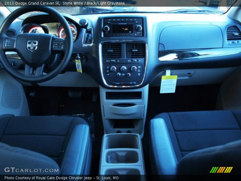 Stone White / Black/Light Graystone 2013 Dodge Grand Caravan SE