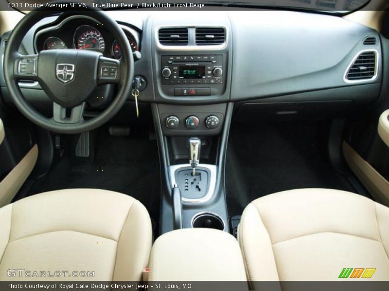True Blue Pearl / Black/Light Frost Beige 2013 Dodge Avenger SE V6