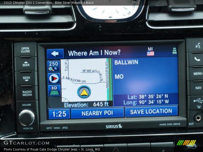 Navigation of 2013 200 S Convertible