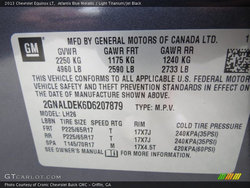 Atlantis Blue Metallic / Light Titanium/Jet Black 2013 Chevrolet Equinox LT
