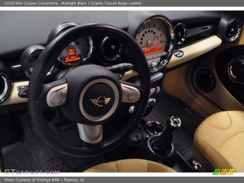 Midnight Black / Gravity Tuscan Beige Leather 2009 Mini Cooper Convertible