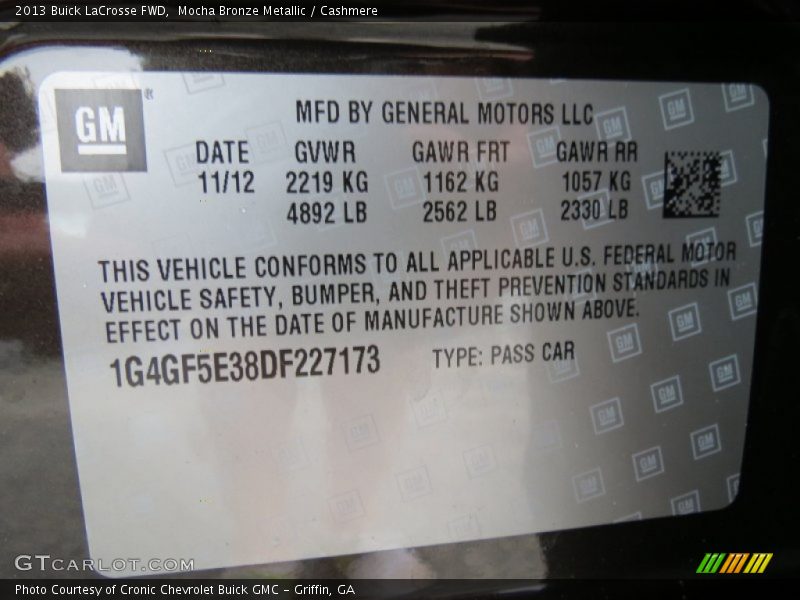 Mocha Bronze Metallic / Cashmere 2013 Buick LaCrosse FWD