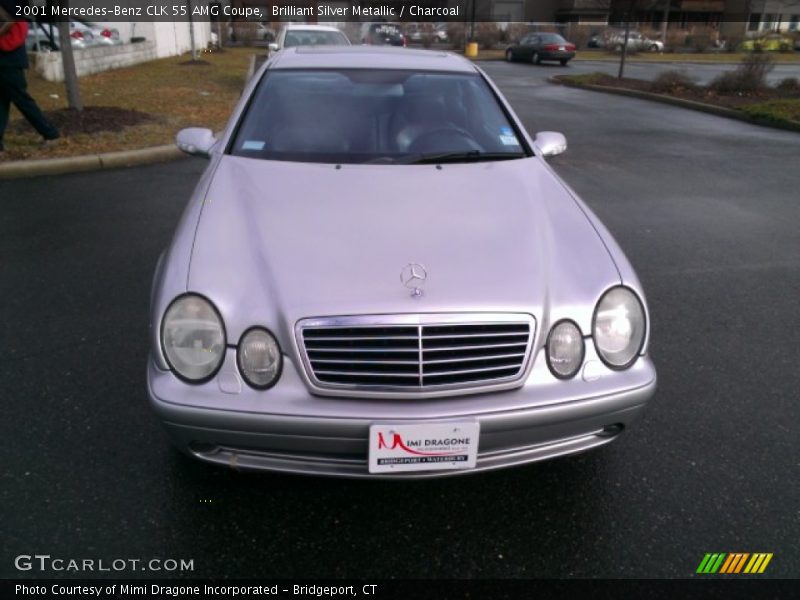 Brilliant Silver Metallic / Charcoal 2001 Mercedes-Benz CLK 55 AMG Coupe