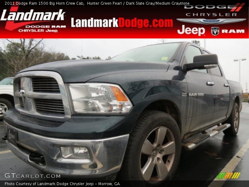 Hunter Green Pearl / Dark Slate Gray/Medium Graystone 2011 Dodge Ram 1500 Big Horn Crew Cab