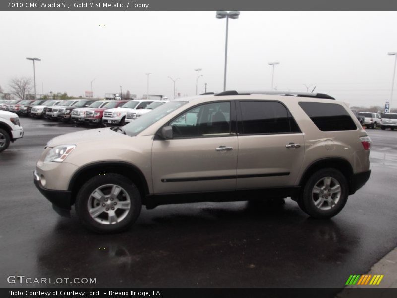 Gold Mist Metallic / Ebony 2010 GMC Acadia SL