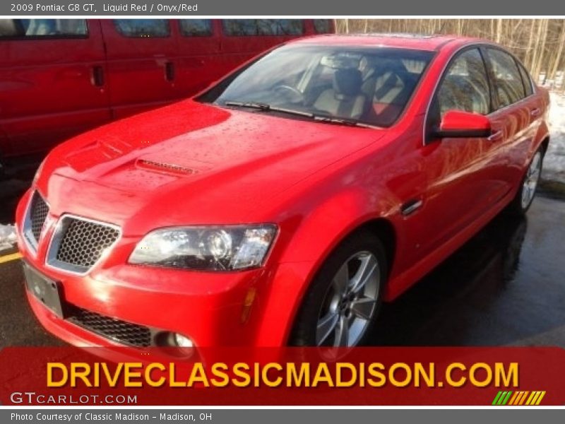 Liquid Red / Onyx/Red 2009 Pontiac G8 GT