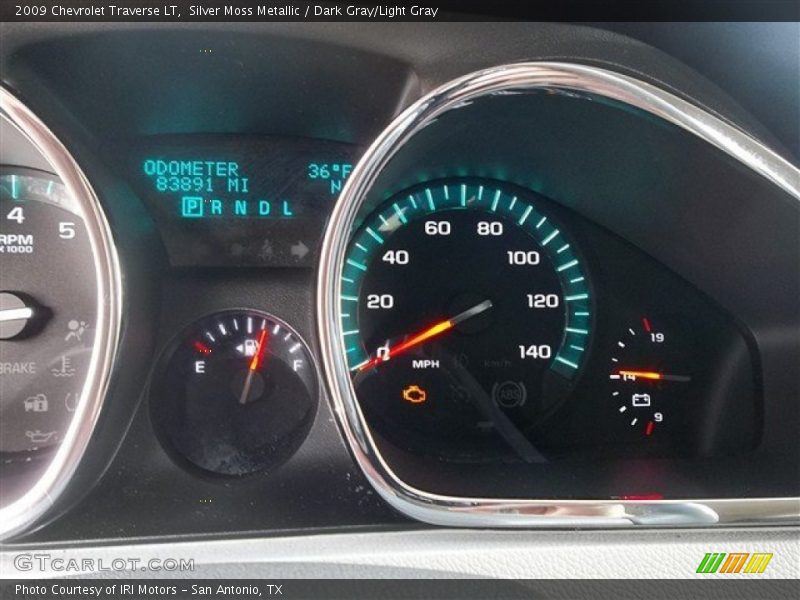 Silver Moss Metallic / Dark Gray/Light Gray 2009 Chevrolet Traverse LT