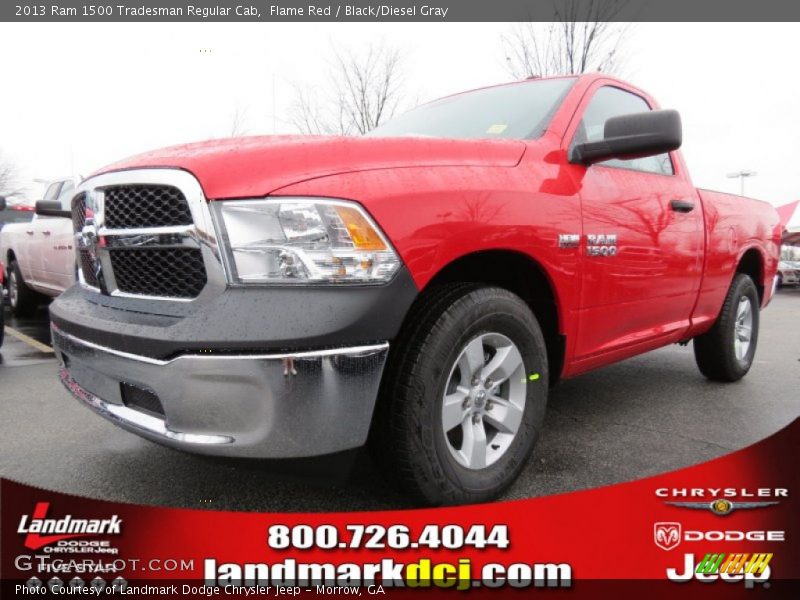 Flame Red / Black/Diesel Gray 2013 Ram 1500 Tradesman Regular Cab