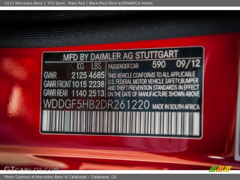 2013 C 350 Sport Mars Red Color Code 590