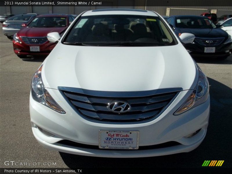 Shimmering White / Camel 2013 Hyundai Sonata Limited