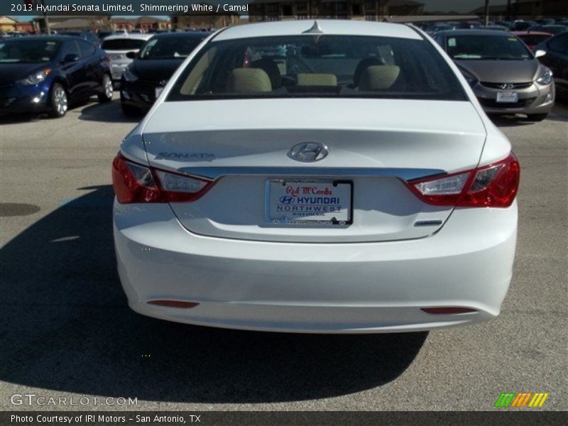 Shimmering White / Camel 2013 Hyundai Sonata Limited