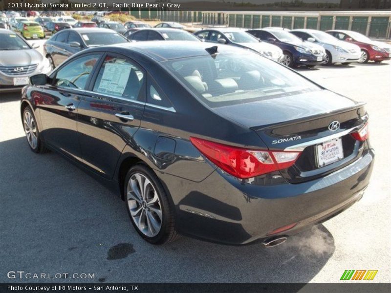 Pacific Blue Pearl / Gray 2013 Hyundai Sonata Limited 2.0T
