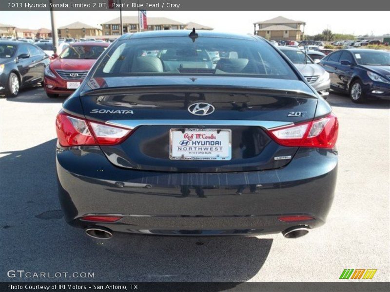Pacific Blue Pearl / Gray 2013 Hyundai Sonata Limited 2.0T
